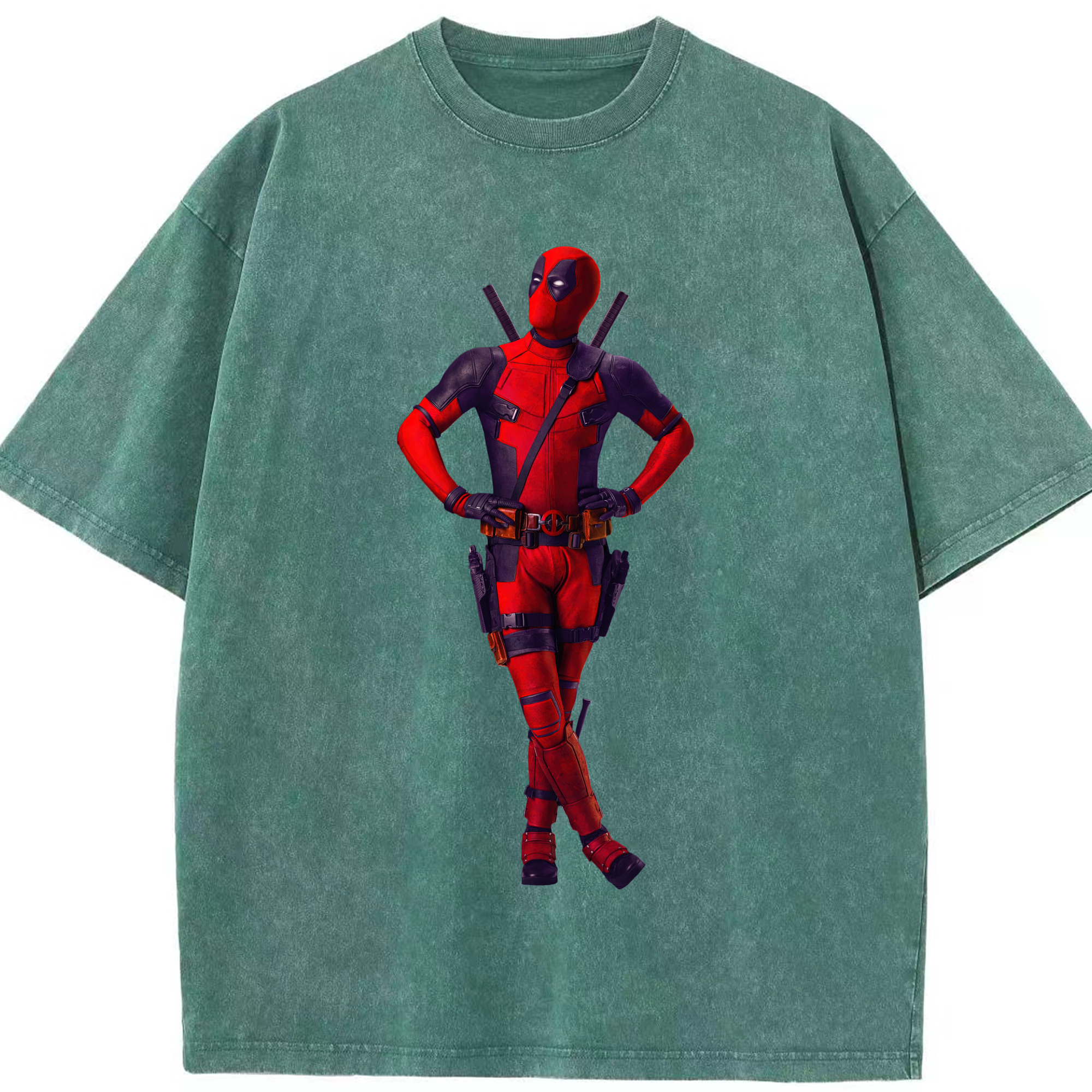 （画像用） Deadpool デッドプール 綿100% ヴィンテージ風 半袖Tシャツ（フロントプリント）